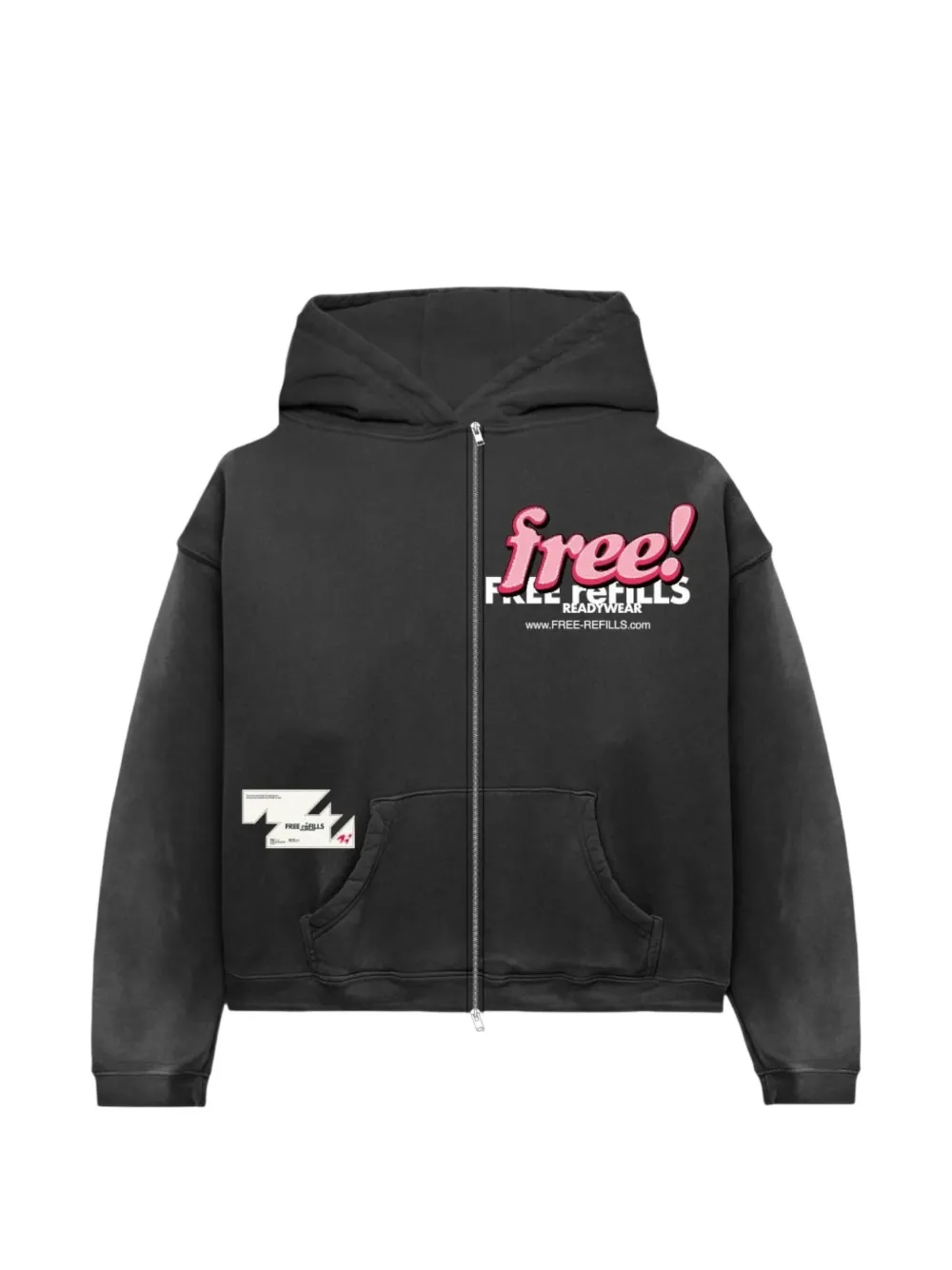 Free Refills tabloid graphic hoodie - Nero