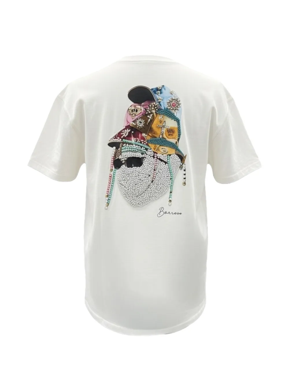 BARROW Jersey T-shirt met grafische print Wit