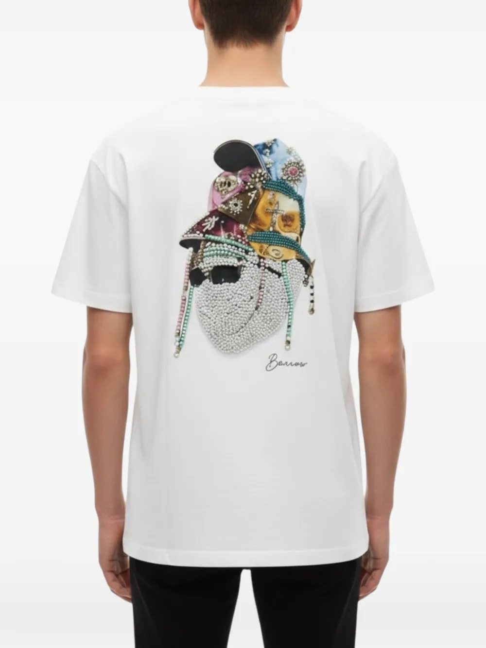 BARROW Jersey T-shirt met grafische print Wit