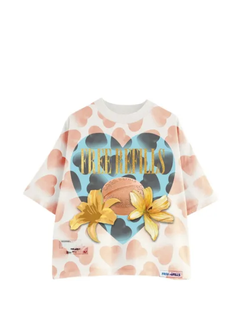 Free Refills hearts graphic T-shirt