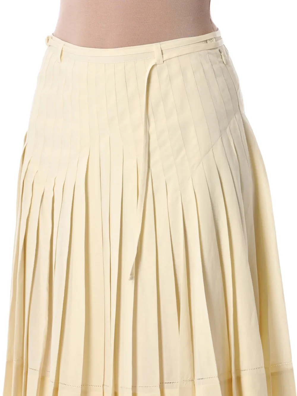  Low Classic Pleated Midi Skirt - Yellow 