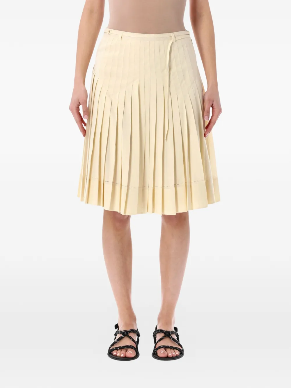 Low Classic pleated midi skirt - Giallo