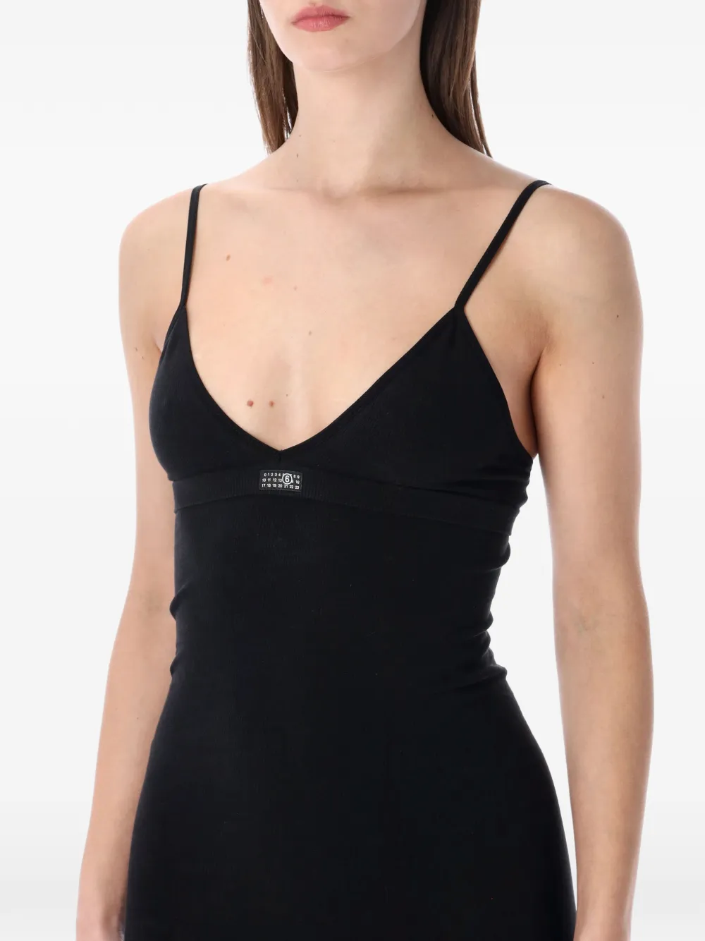 MM6 Maison Margiela Mini-jurk met V-hals Zwart