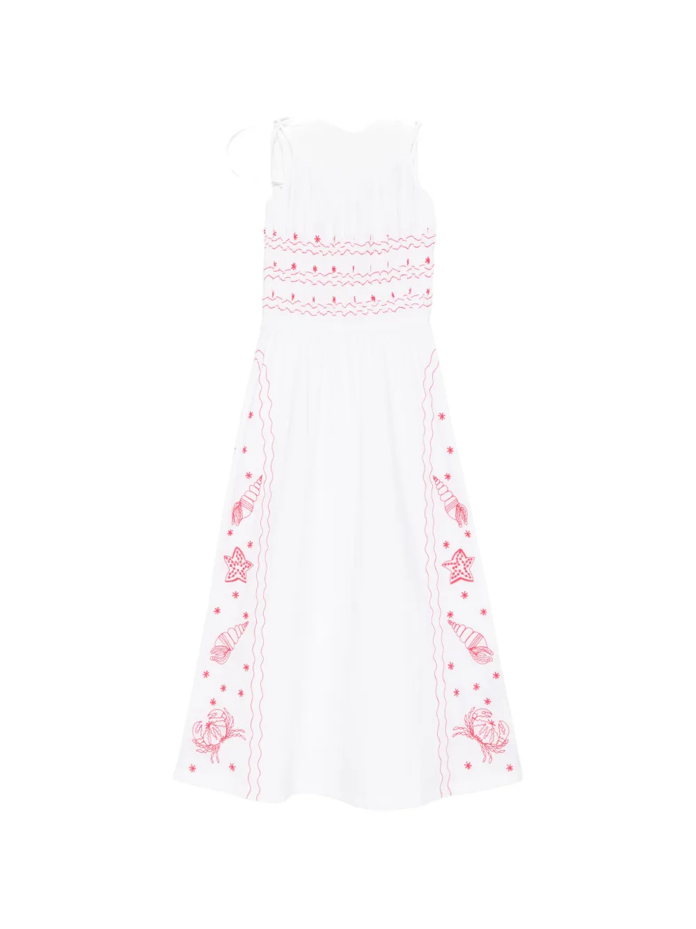 Maison Labiche floral-embroidered midi dress - Bianco