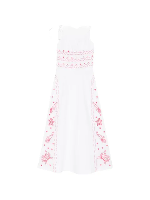 Maison Labiche floral-embroidered midi dress