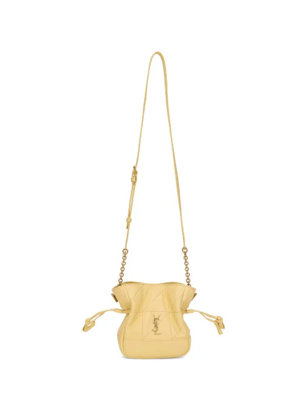 Saint Laurent Jamie Mini Shoulder Pouch in Lambskin in Yellow
