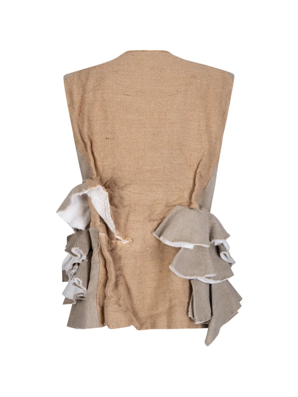  Comme Des Garçons Ruffled Gilet - Neutrals 