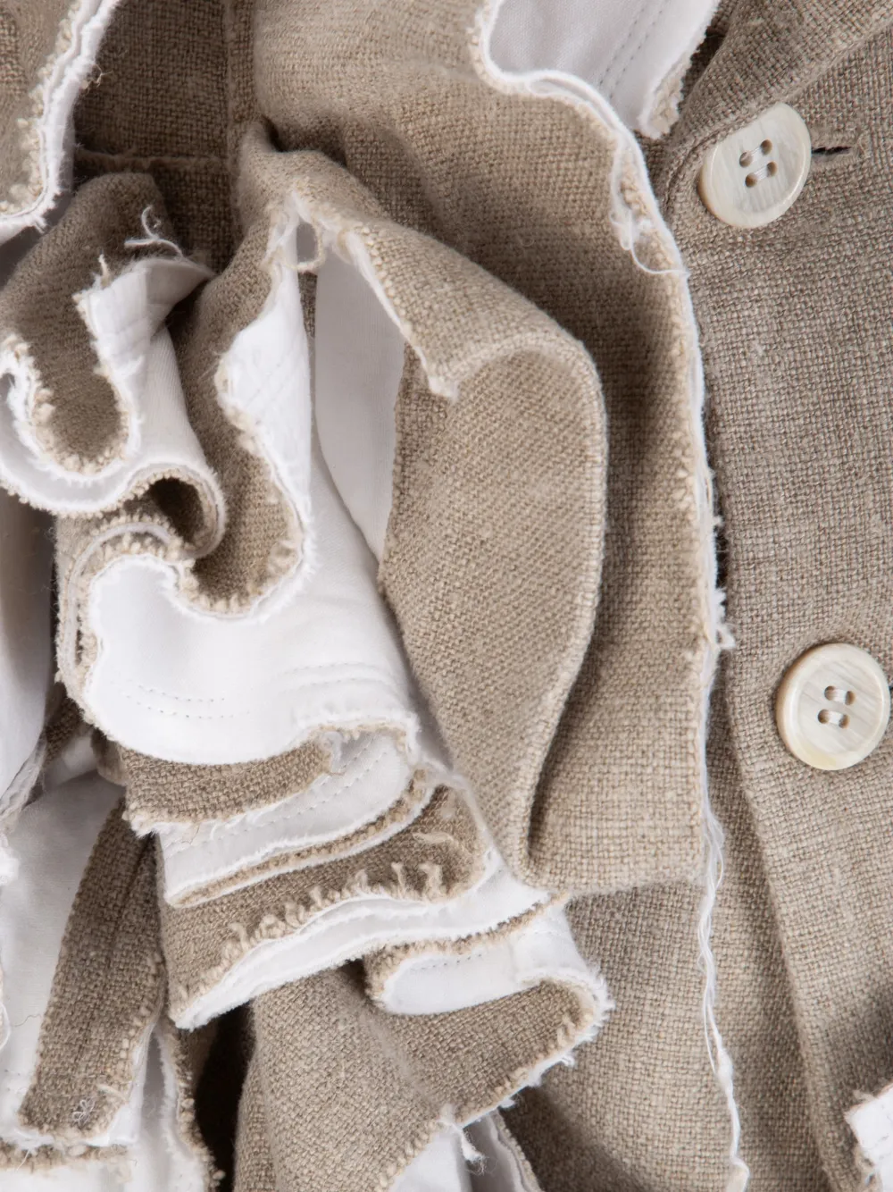  Comme Des Garçons Ruffled Gilet - Neutrals 
