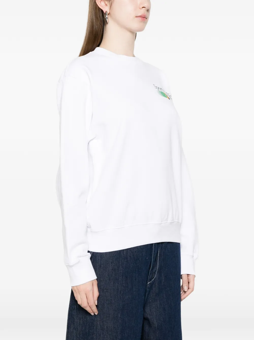 Sporty & Rich Invitational sweater met ronde hals Wit