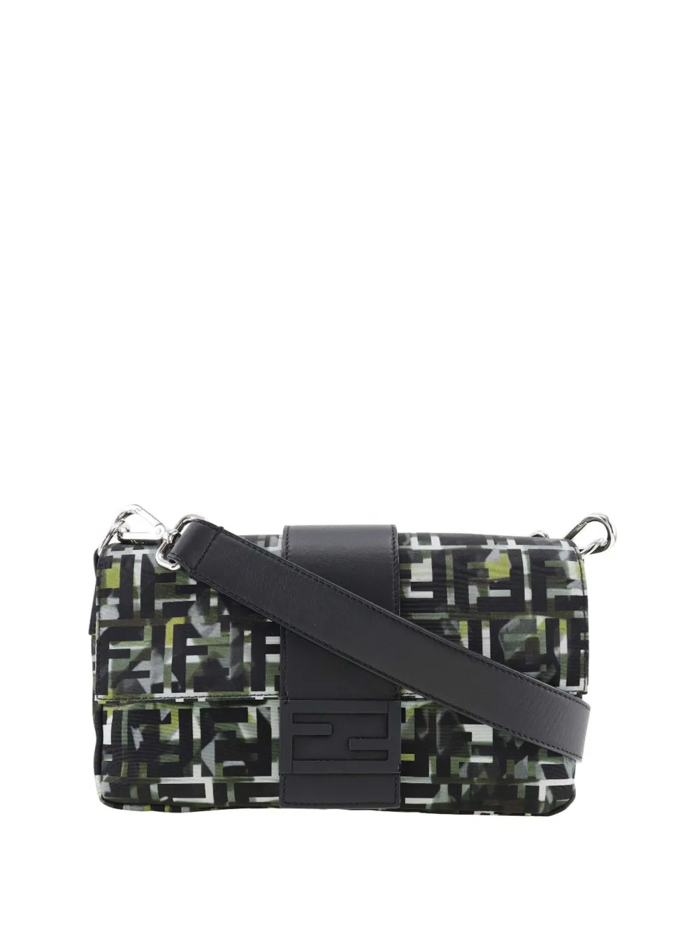 Fendi Pre-Owned 2010-2026 Zucca Nylon Camouflage Convertible Baguette satchel - Nero