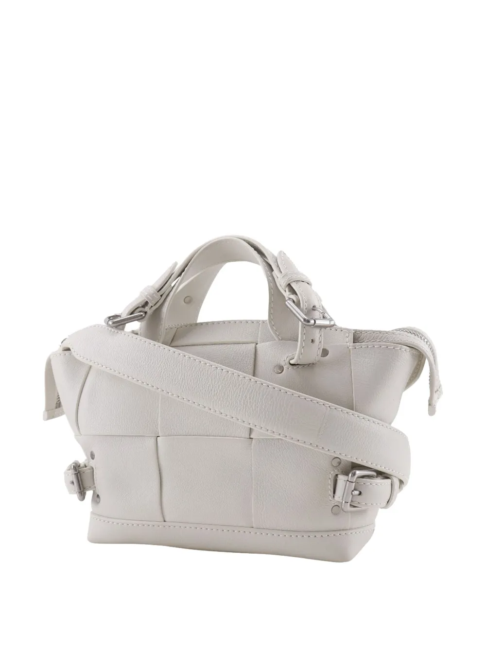  Bottega Veneta Pre-owned Bolso Satchel Arco Tool Mini De Piel De Becerro Diseño Intrecciato Maxi Característico 2012-2025 - Blanco 