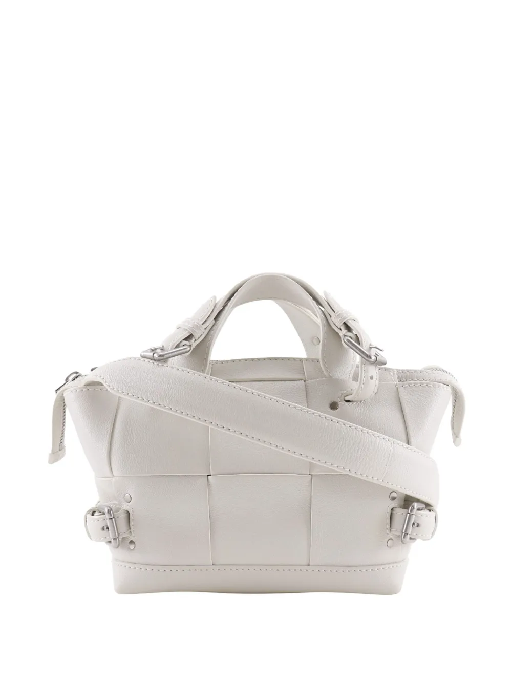 Bottega Veneta Pre-Owned 2012-2025 Calfskin Maxi Intrecciato Arco Tool satchel - Bianco