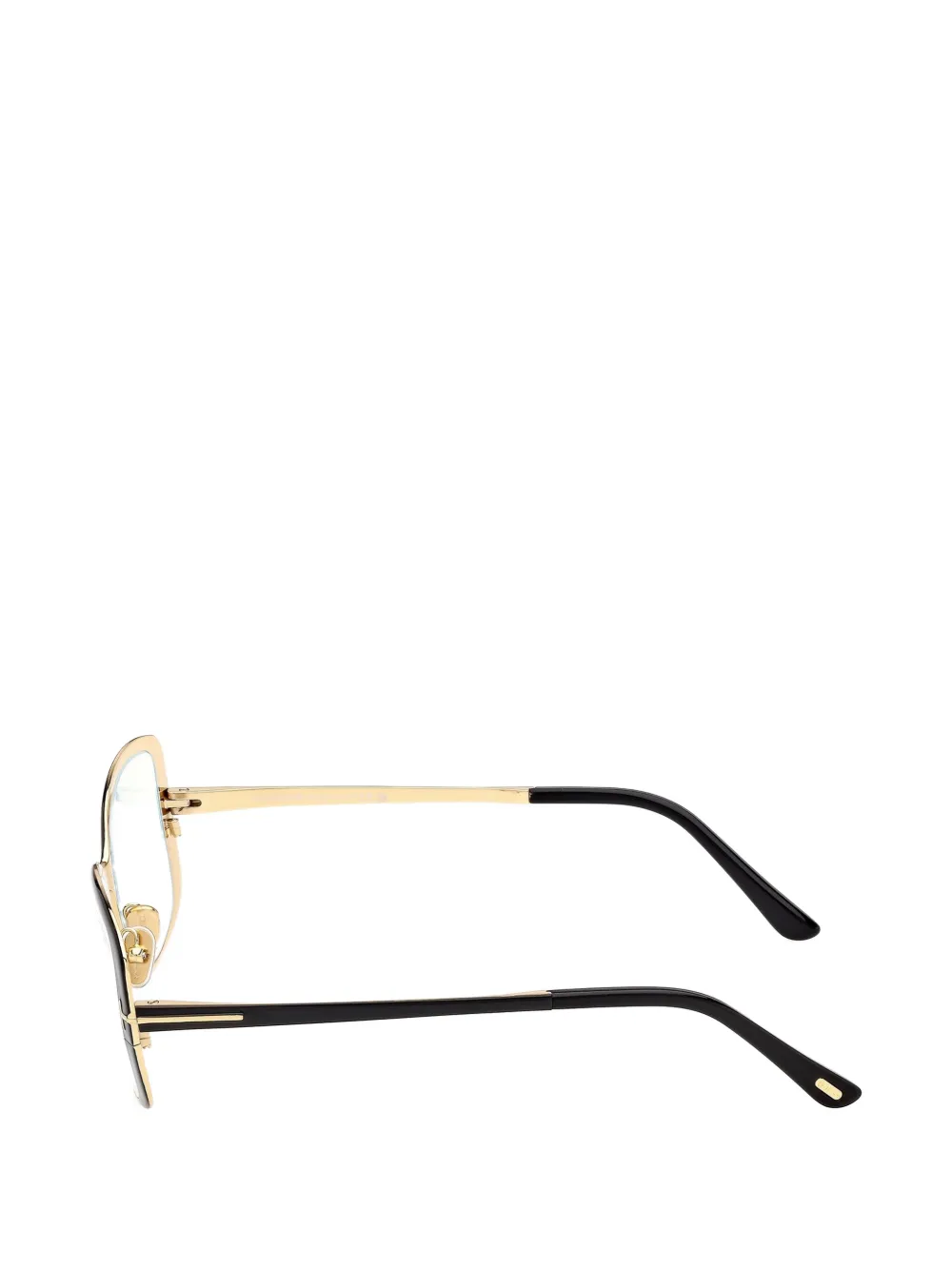 TOM FORD Eyewear Bril met geometrisch metalen montuur Zwart