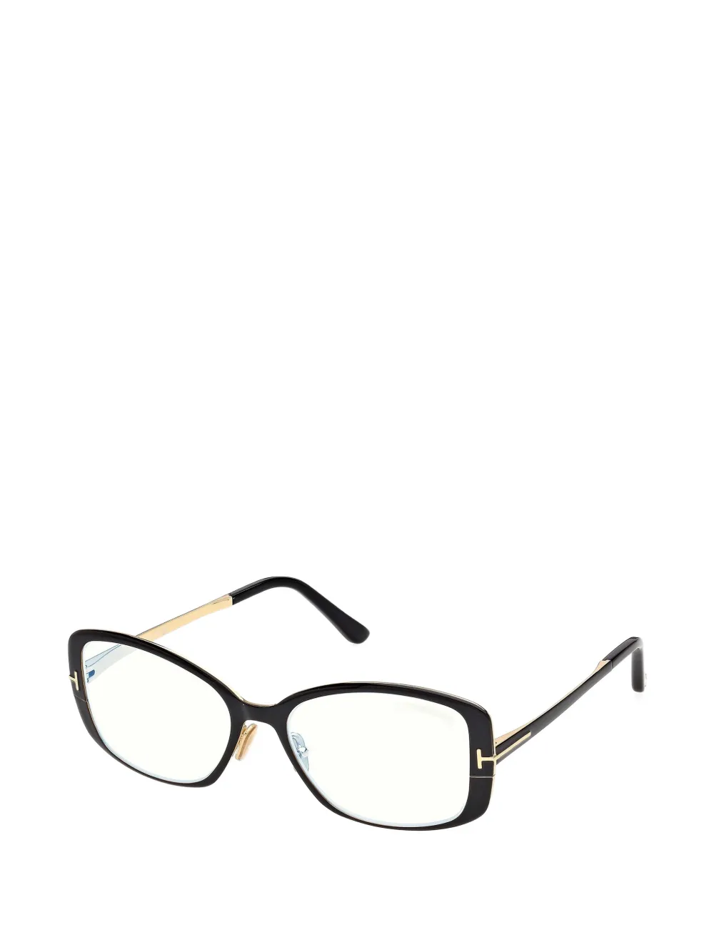 TOM FORD Eyewear Bril met geometrisch metalen montuur Zwart