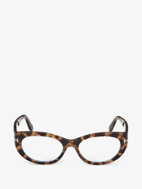 TOM FORD Eyewear tortoise round glasses