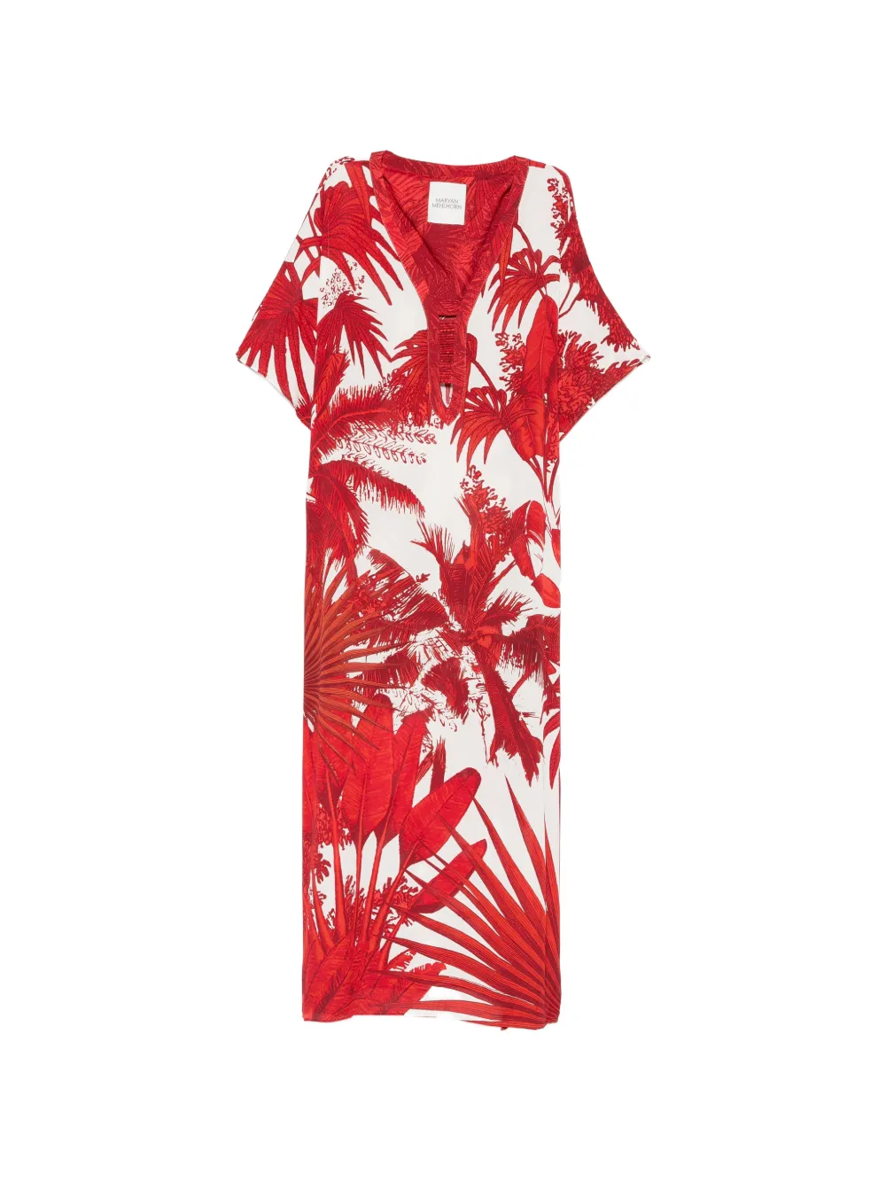 Maryan Mehlhorn V-neck floral-print midi dress - Rot