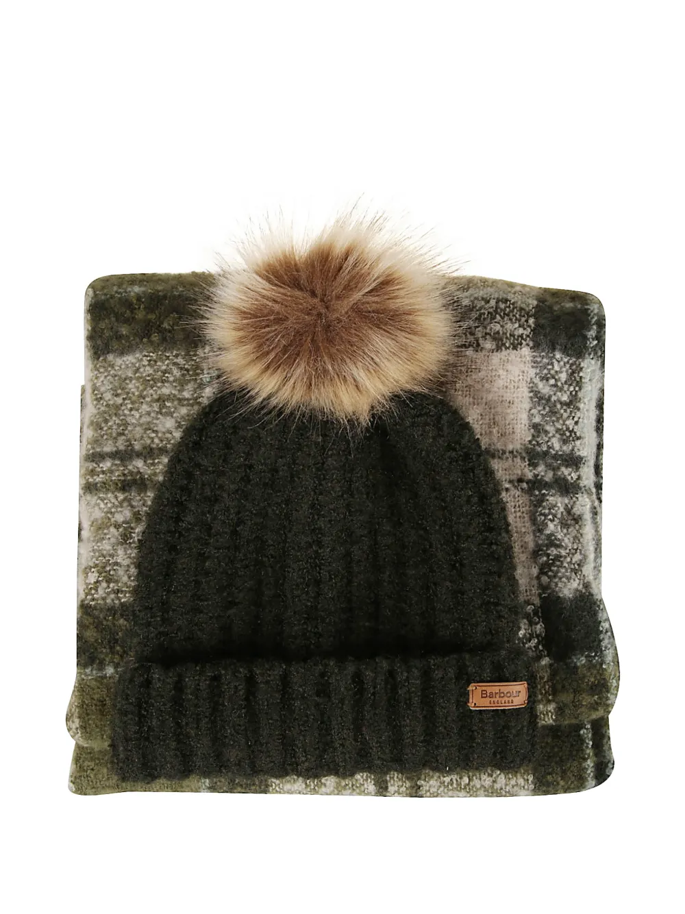 Barbour Saltburn Set aus Mütze und Schal - Grün