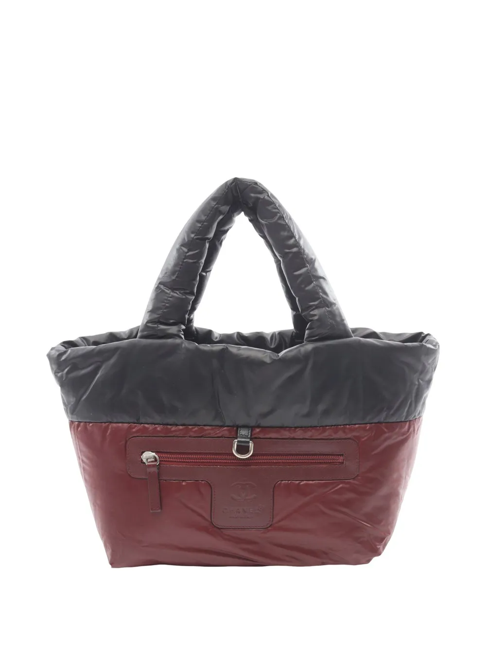 Pre-owned Chanel 2010-2011 Small Quilted Nylon Coco Cocoon Tote Bag In Black