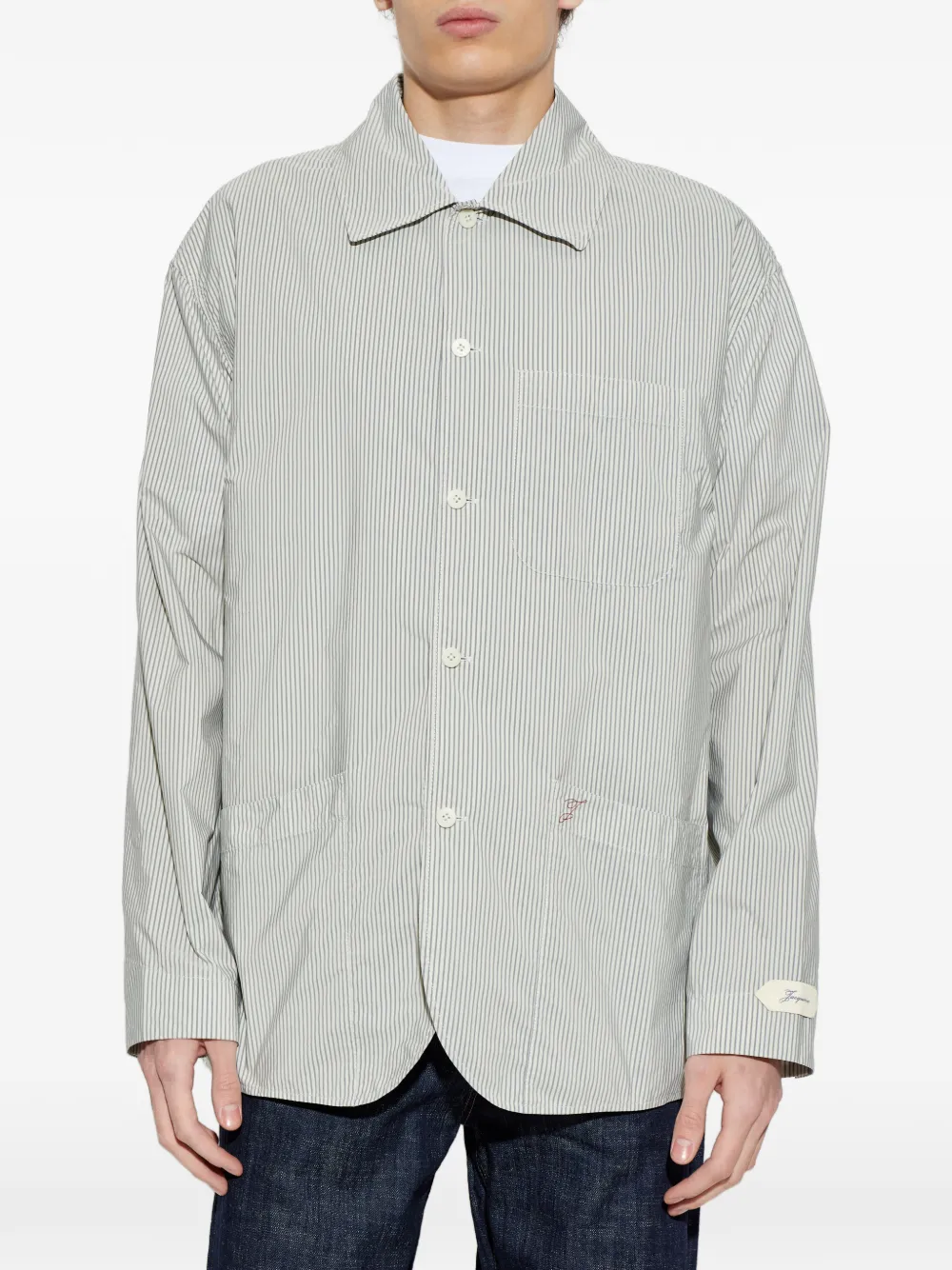  Jacquemus Striped Overshirt - Grey 