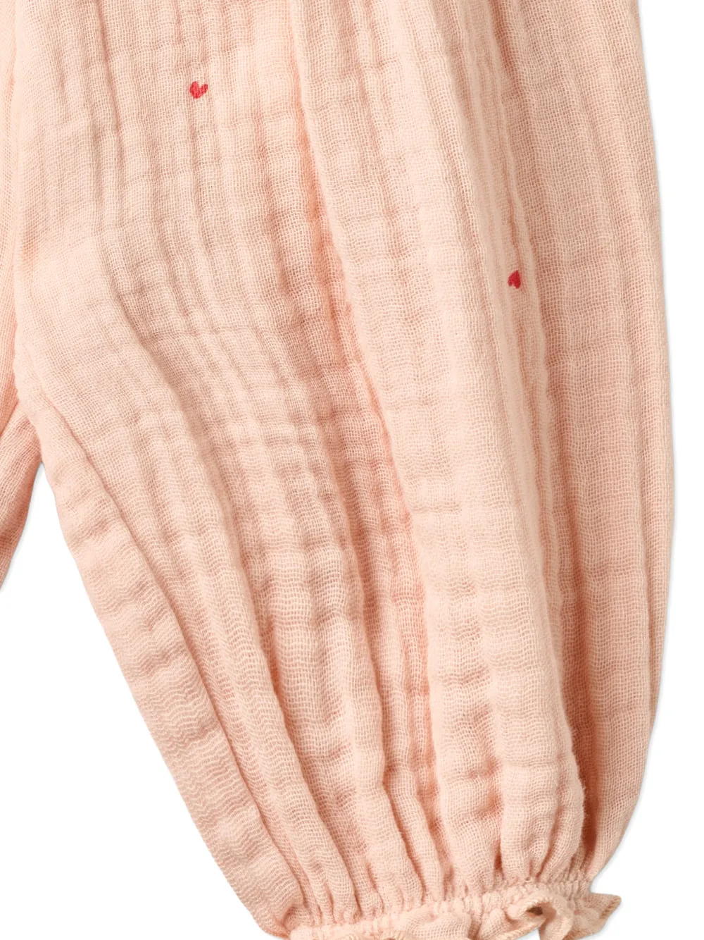  Wheat Petrine Ruffled-cuff Heart-motif Trousers - Pink 