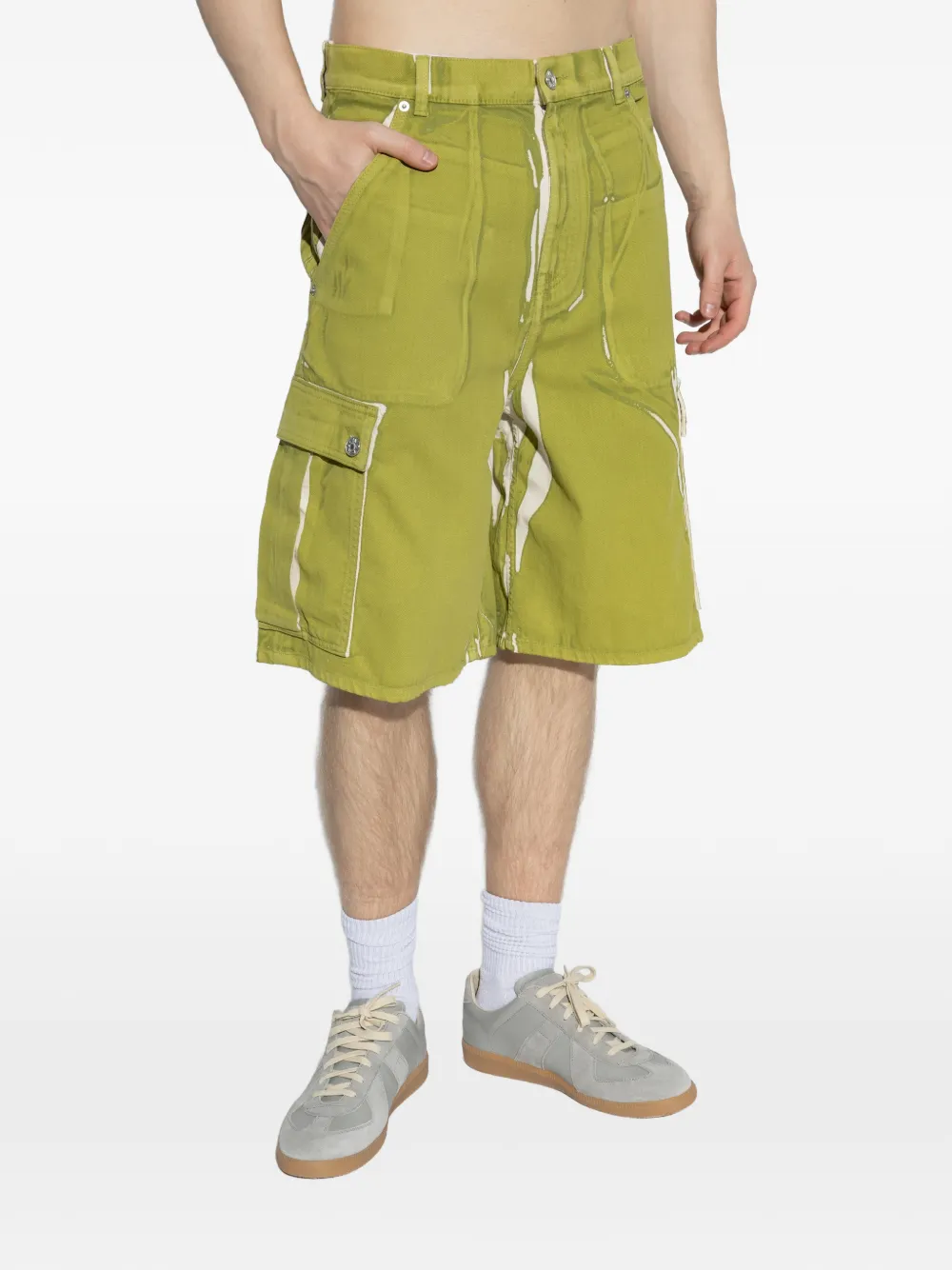  Marni Screen-print Cargo Shorts - Green 