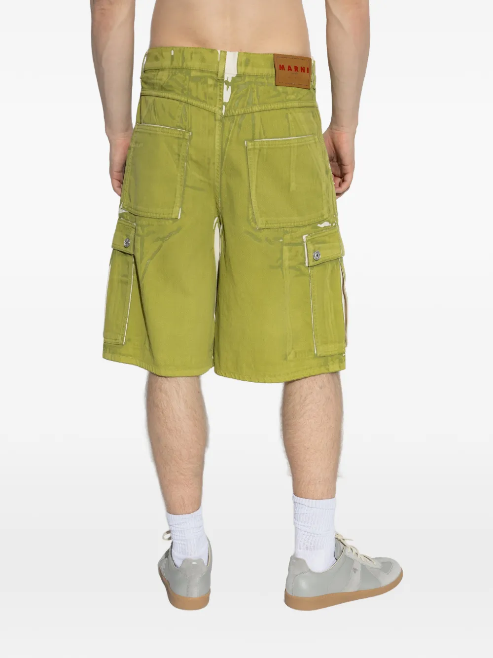 Marni Denim cargo shorts met print Groen