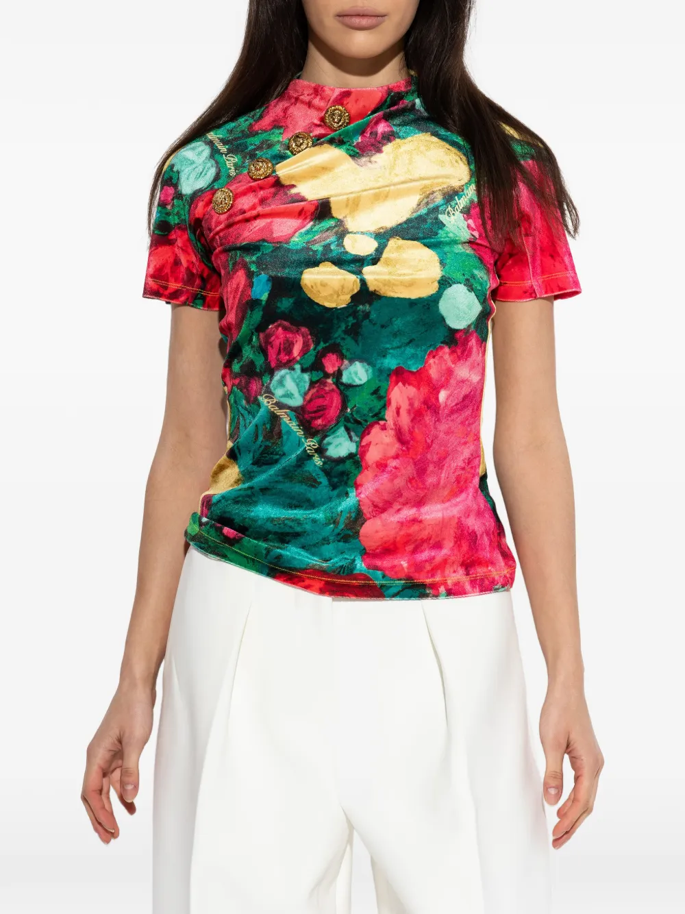  Balmain Floral Top - Red 