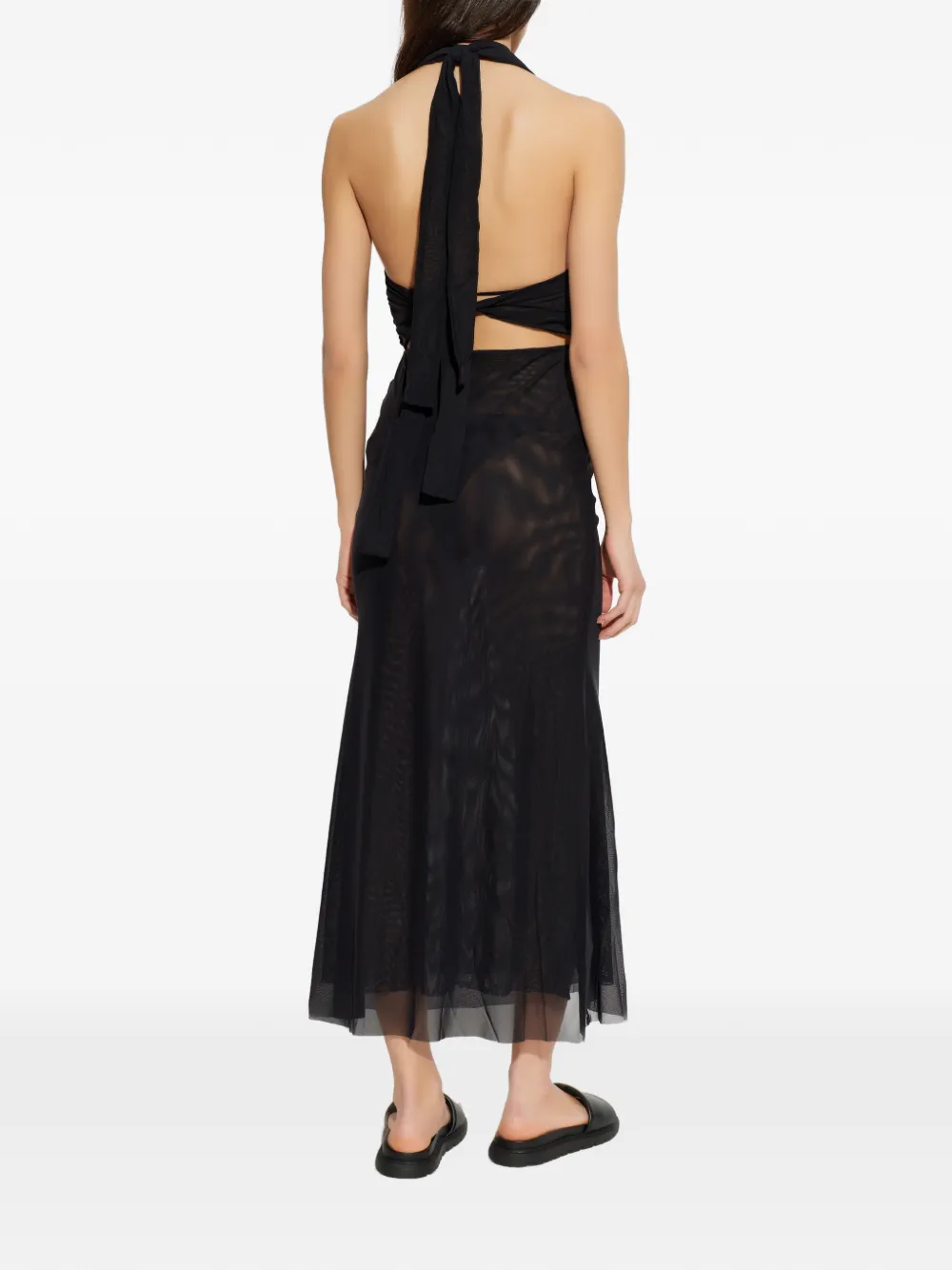 Bond-eye Alessia midi-jurk met halternek Zwart