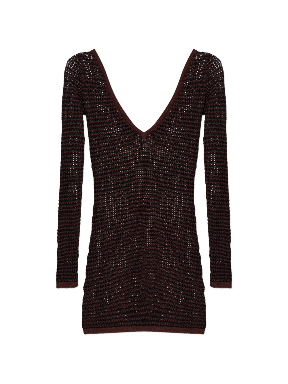 Bond-eye long-sleeve V-neck dress - Braun
