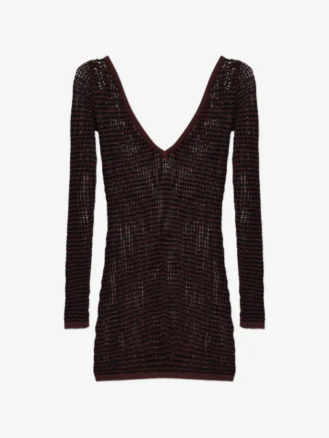 Bond-eye long-sleeve V-neck dress