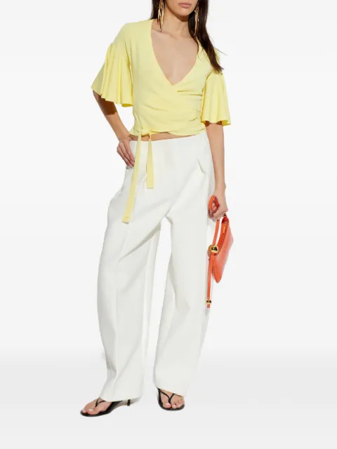 Jacquemus flutter-sleeved wrap top