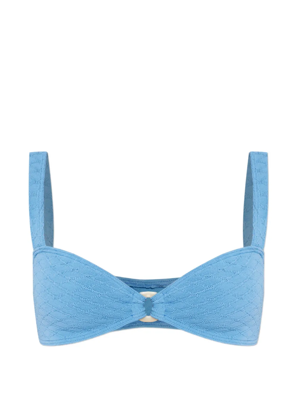 Bond-eye ring textured swimsuit - Blau