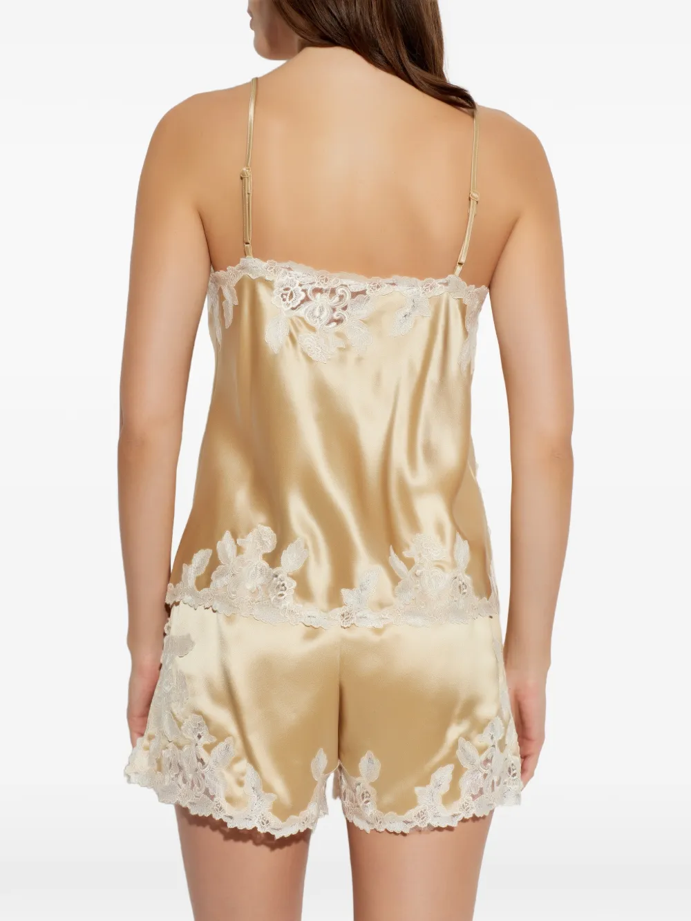 By Malene Birger Shirt met afwerking van kant Beige