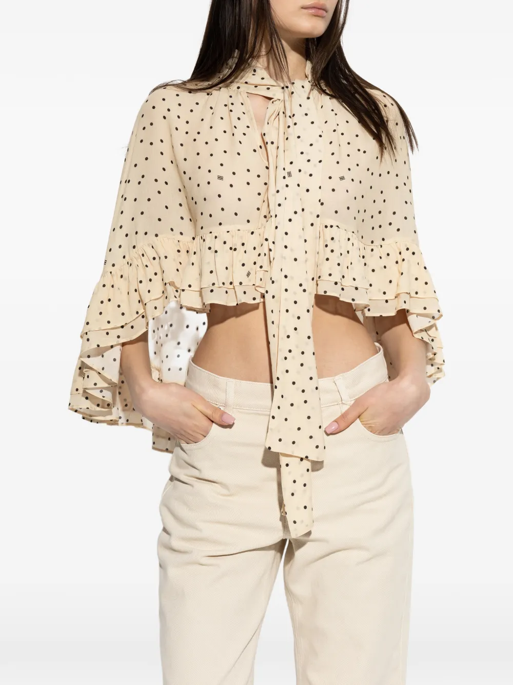  By Malene Birger Ruffled Polka-dot Jacket - Neutrals 
