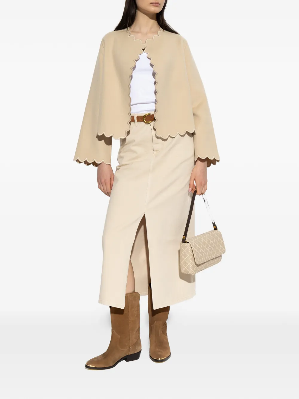 Vibetta Scalloped-Edge Jacket