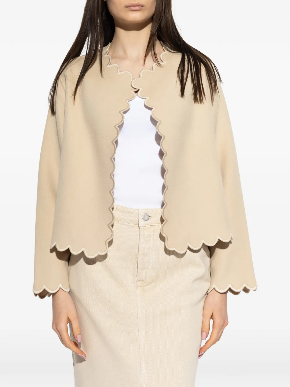 Vibetta Scalloped-Edge Jacket