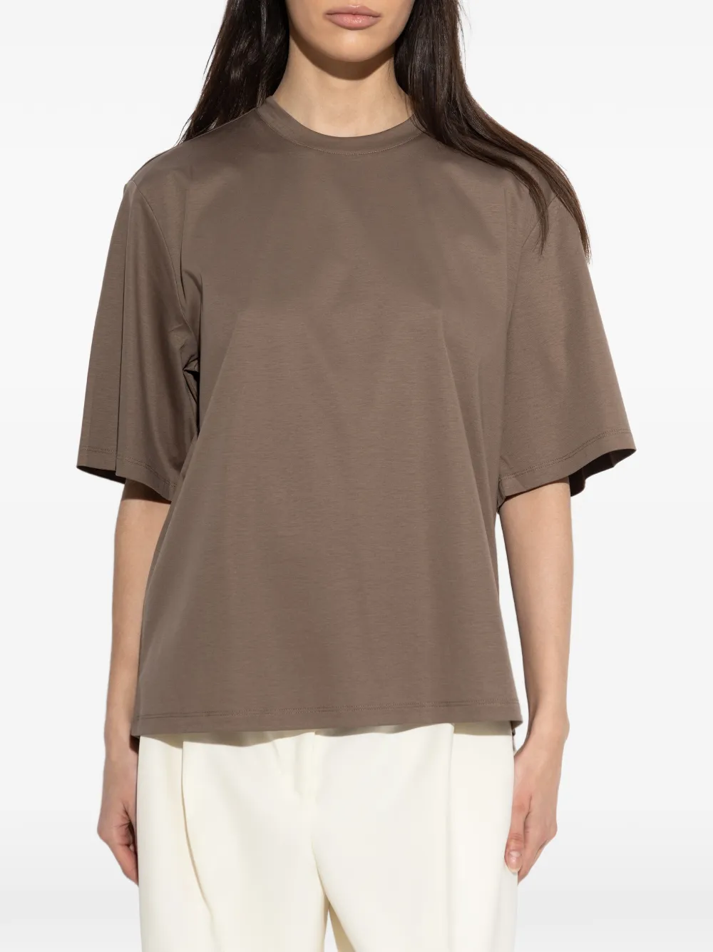  Róhe Crew-neck Short-sleeve T-shirt - Brown 