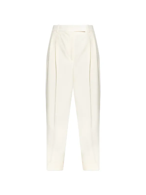Róhe Pleated Cuffed Trousers in Neutrals