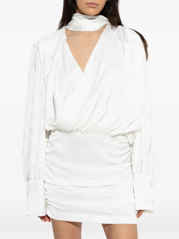 Rotate By Birger Christensen Scarf Mini Dress - White Rotate By Birger Christensen Scarf Mini Dress - White