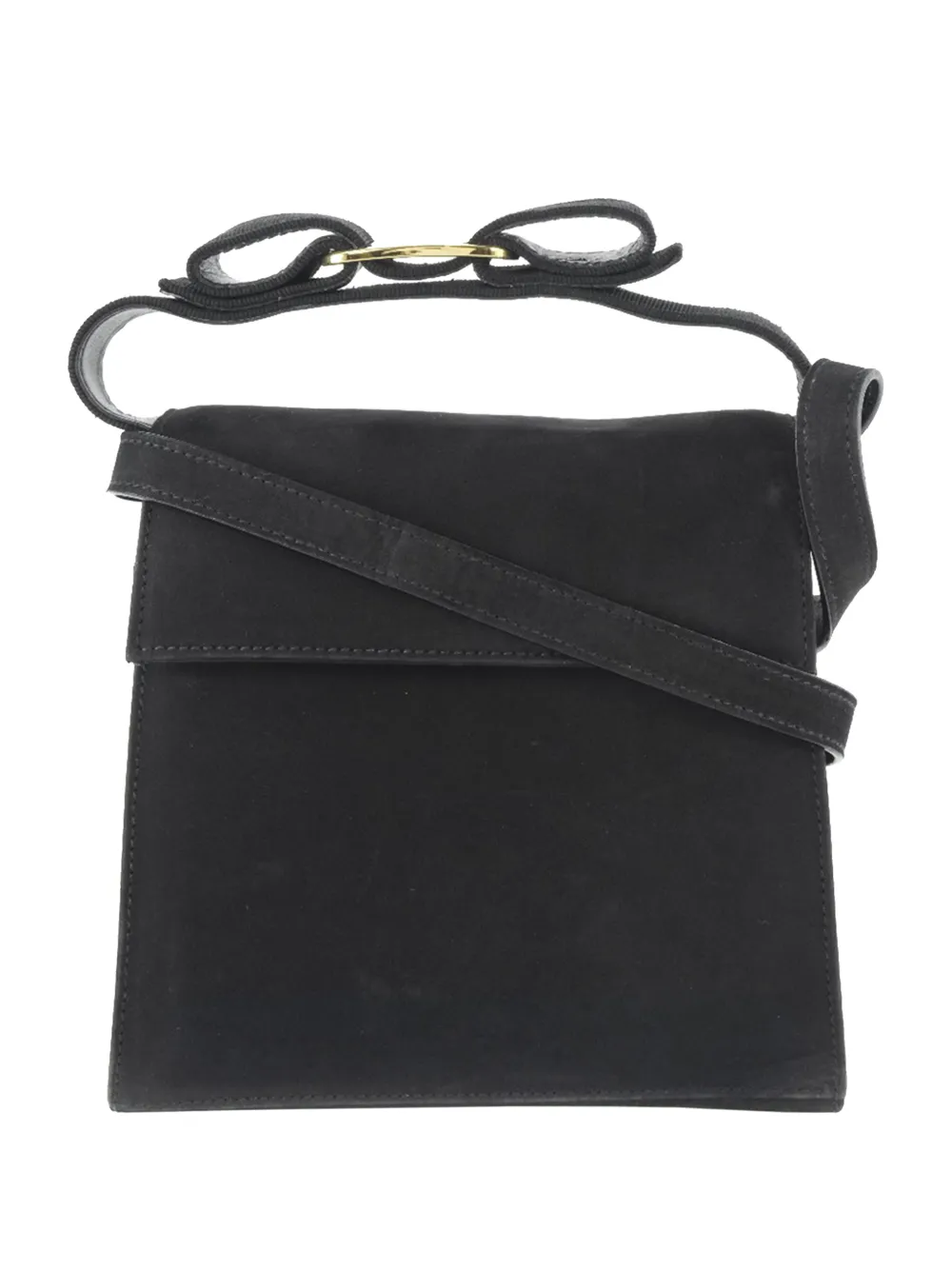 Ferragamo Pre-Owned 2010-2026 Suede Vara Bow Top Handle Bag satchel - Nero