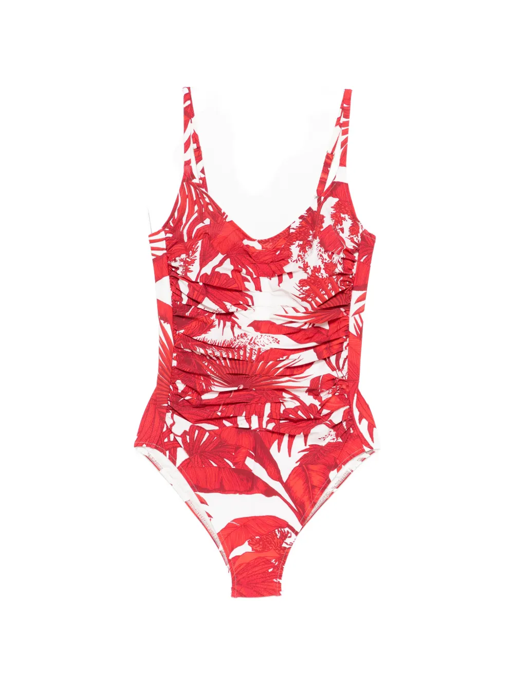Maryan Mehlhorn ruffled floral-print swimsuit - Toni neutri