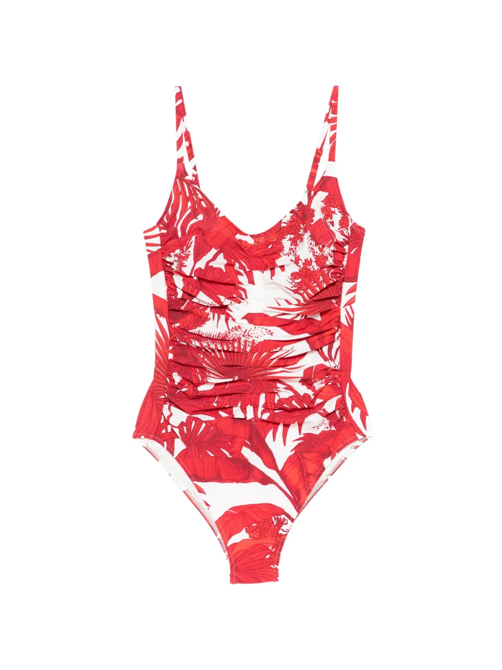 Maryan Mehlhorn ruffled floral-print swimsuit - Toni neutri