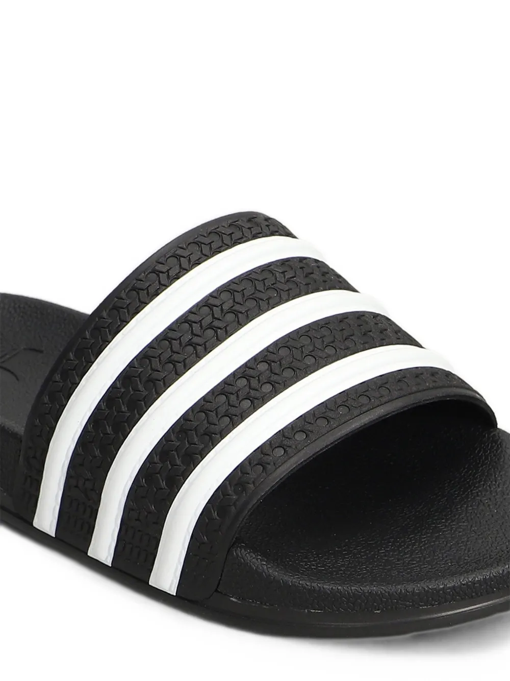 adidas Adilette striped textured slides Zwart