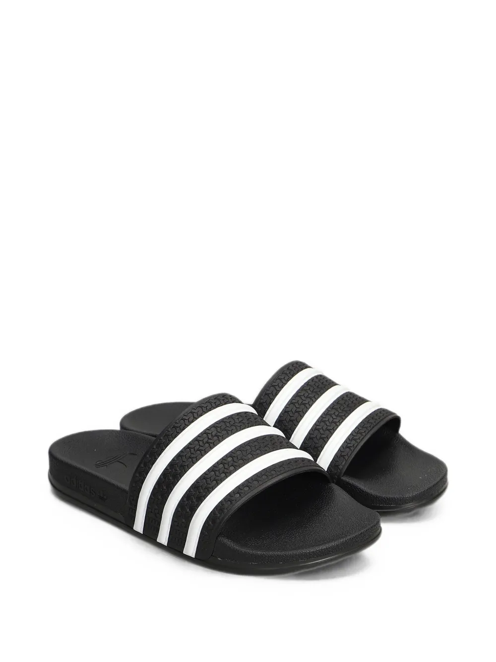 adidas Adilette striped textured slides Zwart