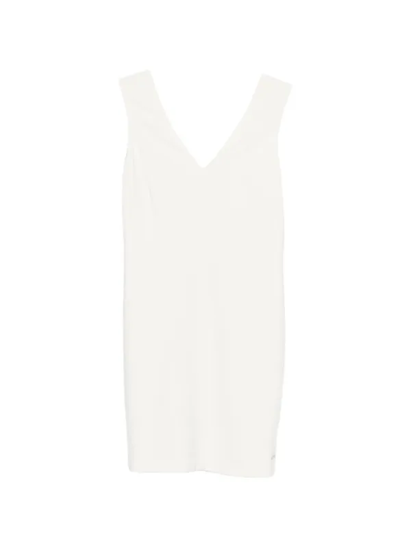 Calvin Klein V-neck Sleeveless Dress in Neutrals