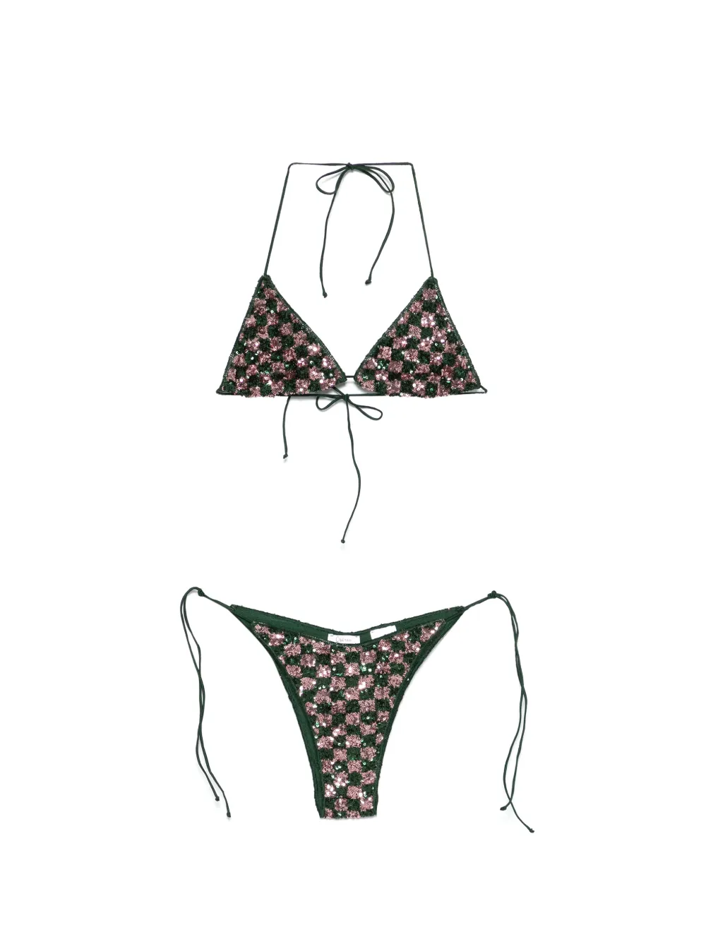 Oséree Sequins Chess bikini - Verde