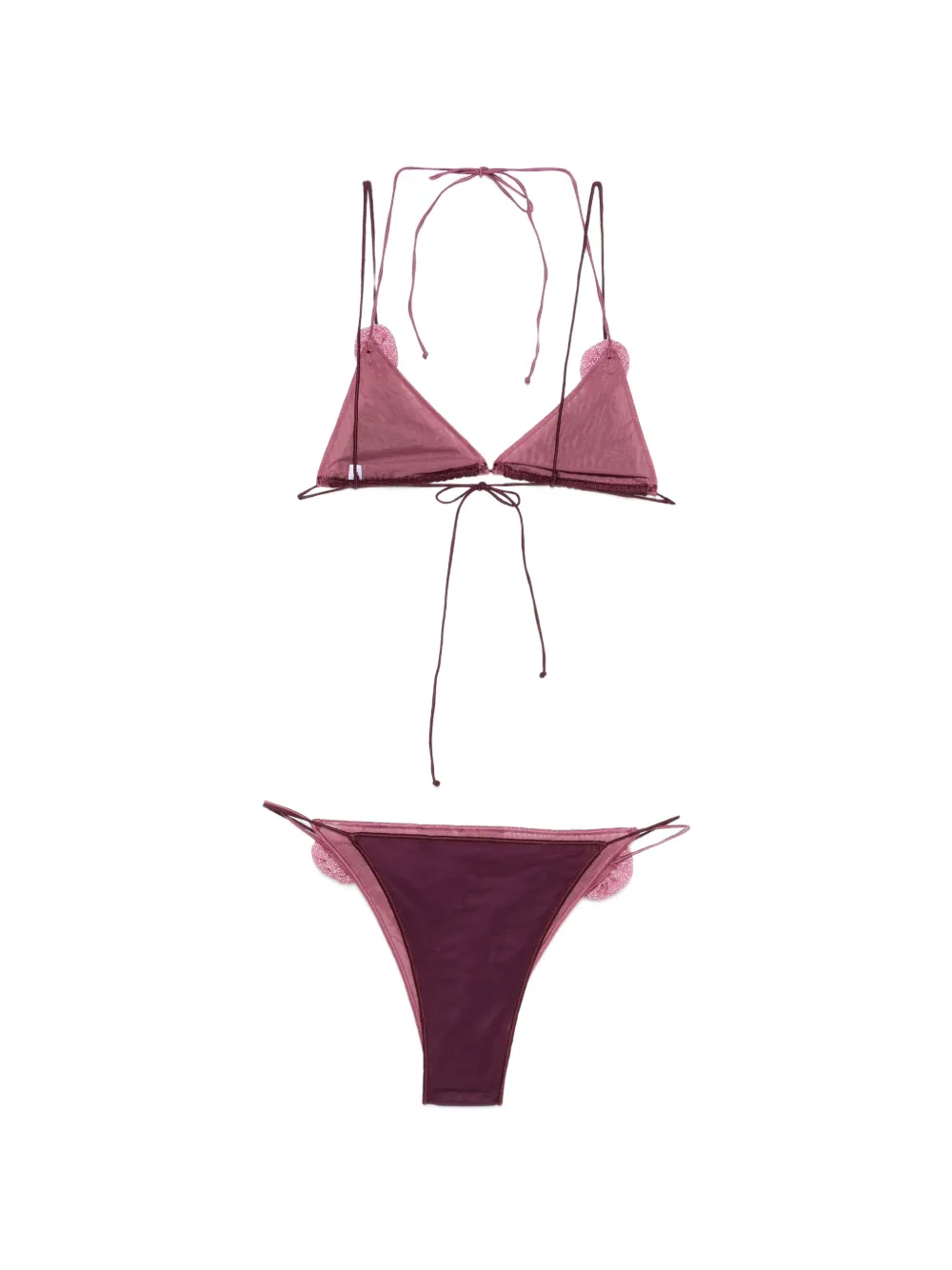  Oséree Doube Mesh Rose Bikini - Purple 