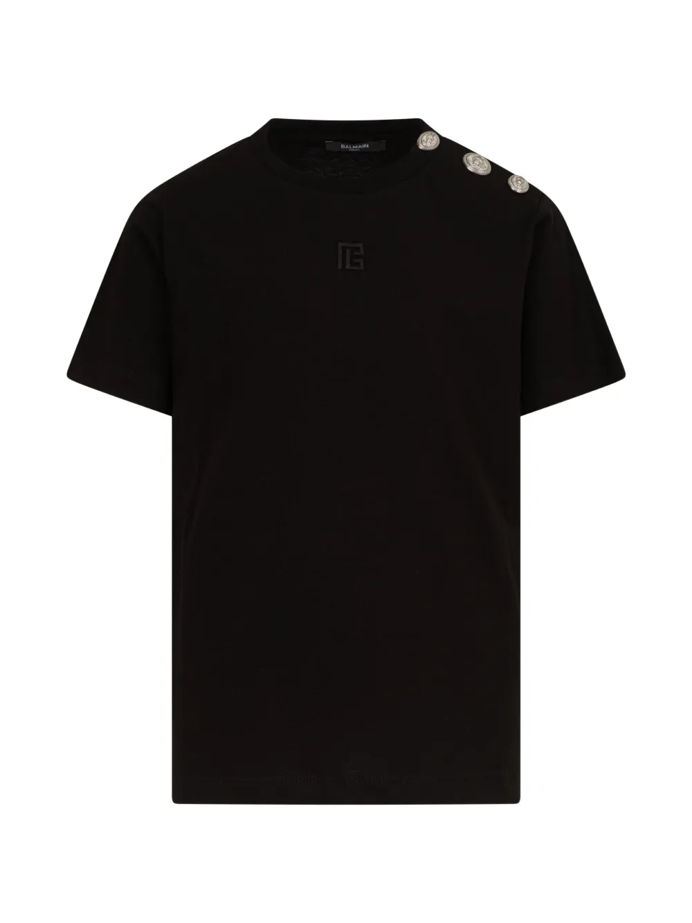 Balmain Kids button logo T-shirt - Nero