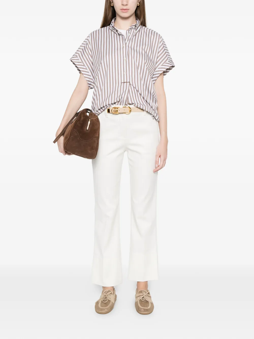Brunello Cucinelli Straight broek met knopen Beige