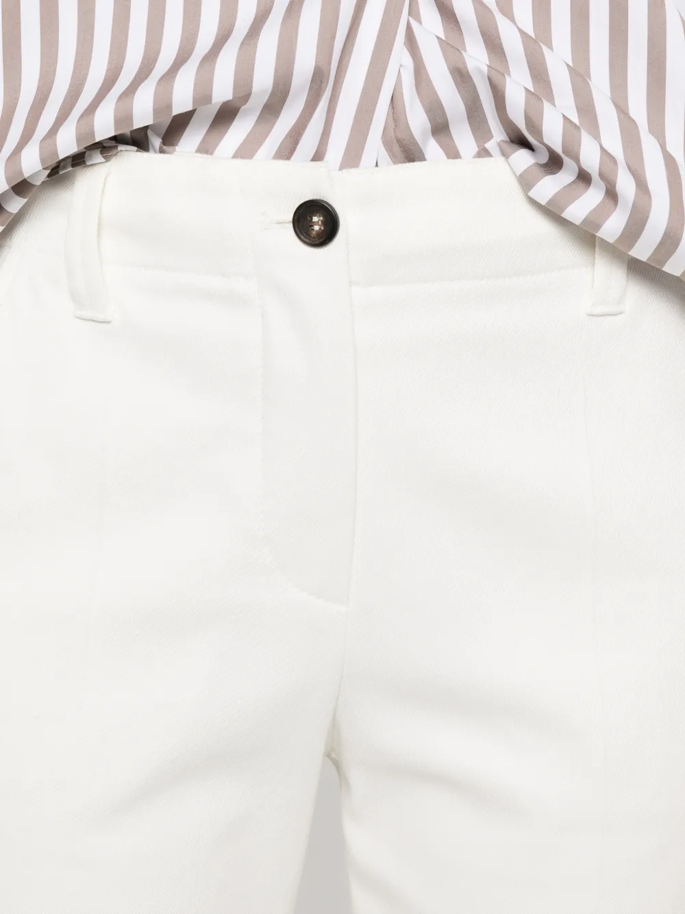 Brunello Cucinelli Straight broek met knopen Beige